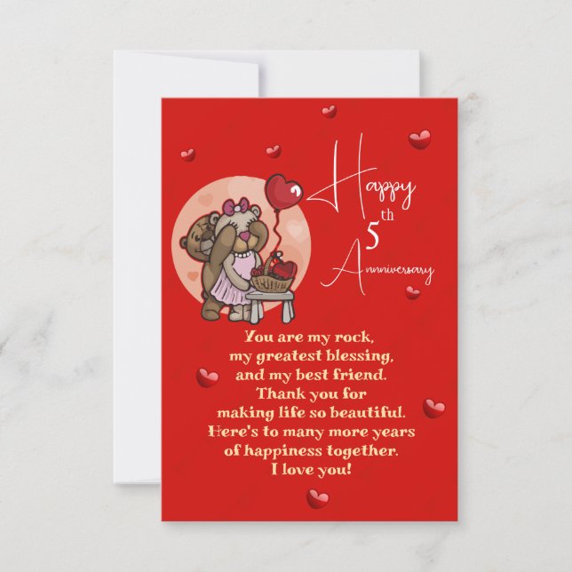 Elegant Wedding Anniversary  Card (Front)