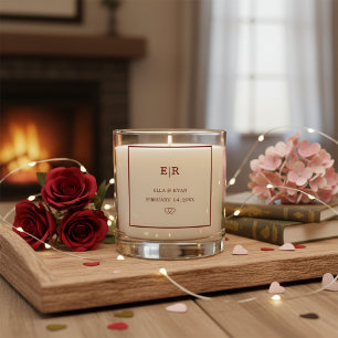 Elegant Wedding Anniversary   Custom Name & Date Scented Candle