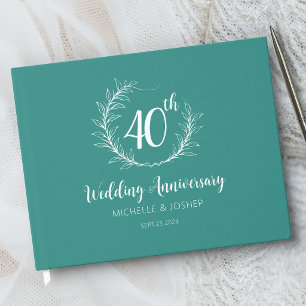 Elegant Wedding Anniversary  Guest Book