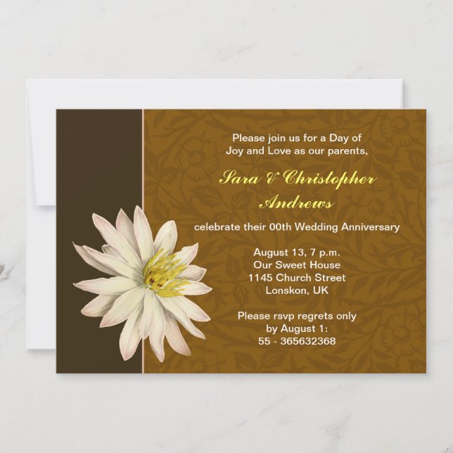 elegant wedding anniversary invitations (Front)
