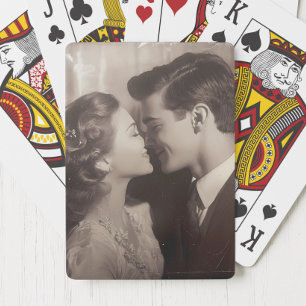 Elegant Wedding Anniversary Keepsake Couple Photo Poker Cards