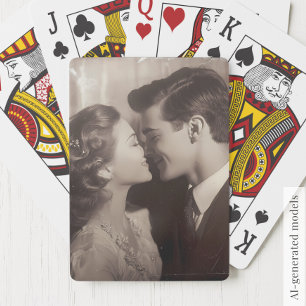 Elegant Wedding Anniversary Keepsake Couple Photo Poker Cards