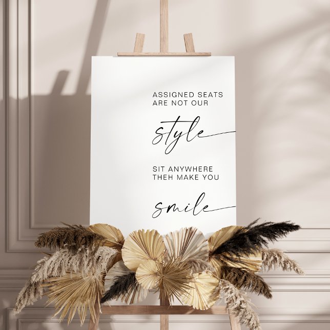 Elegant Wedding Assigned Seats Are Not Our Style  Foam Board (Creator Uploaded)