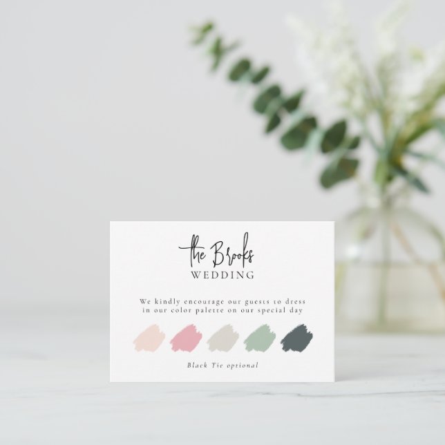 Elegant Wedding Attire Dress Code Insert Cards | Zazzle