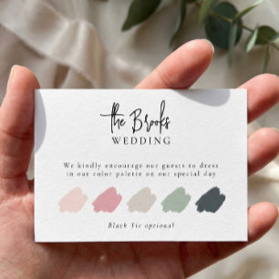 Elegant Wedding Attire Dress Code Insert Cards