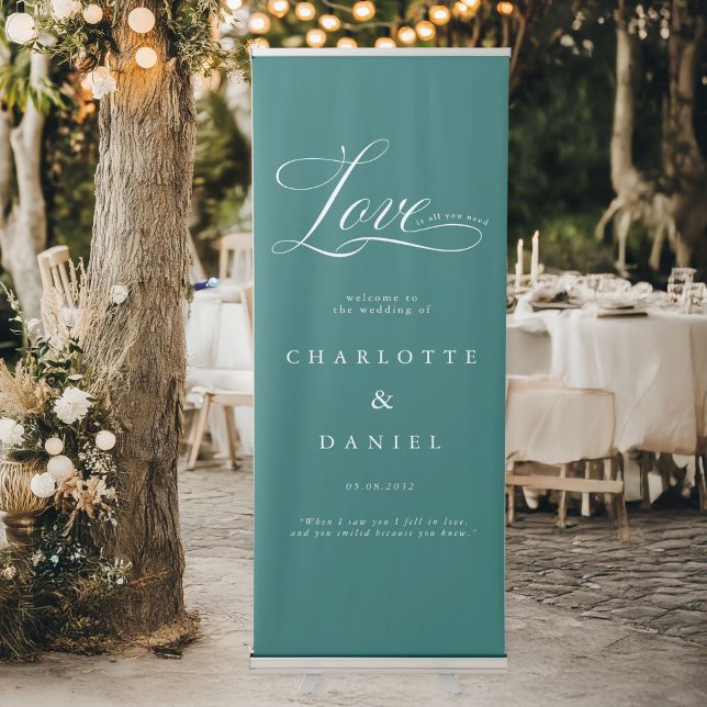  Elegant, Wedding Banner (Love is all you need! Modern, elegant, classic, handwriting font, wedding banner. Personalized)