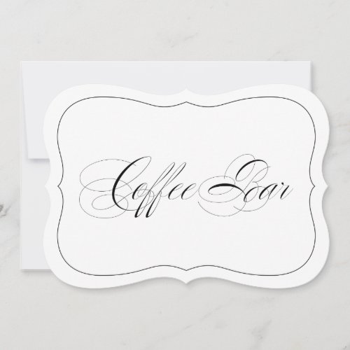 Elegant Wedding Bar Sign Coffee Bar Die Cut Border