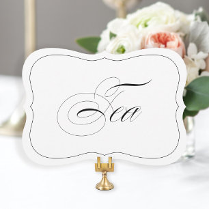 Elegant Wedding Bar Sign Tea Die Cut Border Invitation