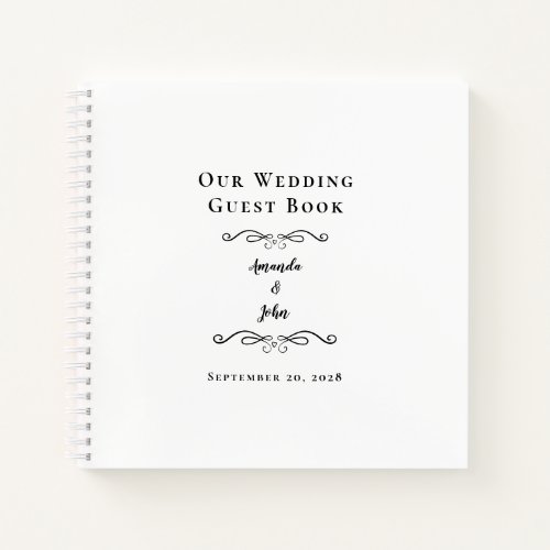 Elegant Wedding Black  White Budget Guest Book 
