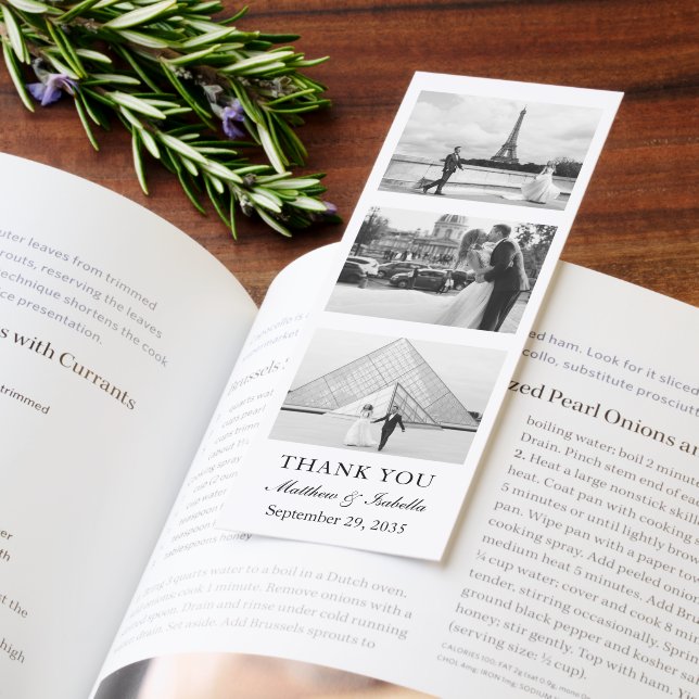 Elegant Wedding Black & White Photo Booth Strip Bookmarks (Book)