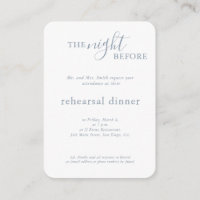 Elegant Wedding Blue Monogram Rehearsal Dinner
