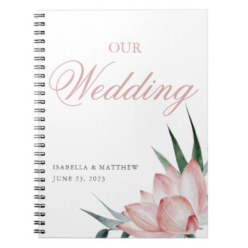  Elegant Wedding Blush Pink Lotus Flower  Notebook