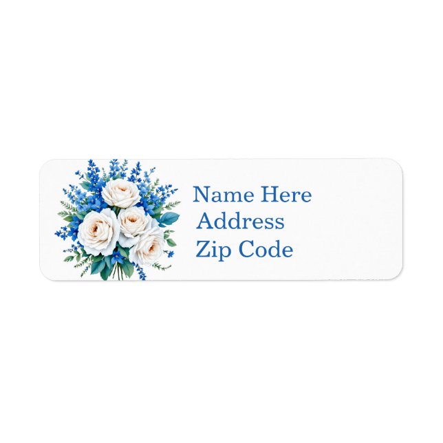 Elegant Wedding Bouquet customizable  Label (Front)