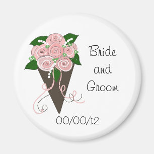 Elegant Wedding Bouquet Save the Date Magnet