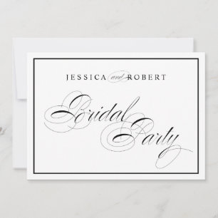 Elegant Wedding Bridal Party Sign Black Border Invitation