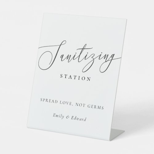 Elegant Wedding Bridal Shower Sanitizing Station Pedestal Sign