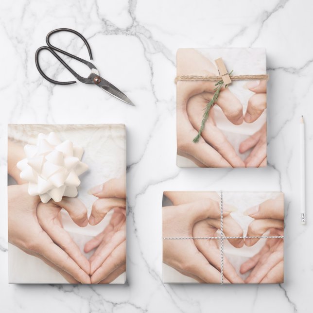 Elegant Wedding Bridal Wrapping Paper Sheets  (Front)