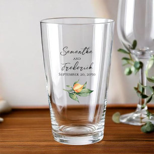 Elegant Wedding Bride and Groom Personalized Glass