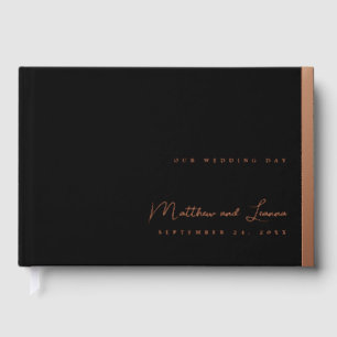 Elegant Wedding Bride and Groom Script Foiled Edge Foil Guest Book
