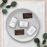 Elegant Wedding Bride & Groom Names Black & White Hershey's Miniatures<br><div class="desc">Our elegant romantic wedding party & event favor design features the bride and groom's in elegant script on front in black on a crisp white background. The back of the design features the wedding date in black also on a crisp white background. Two decorative flourishes each containing a single heart...</div>