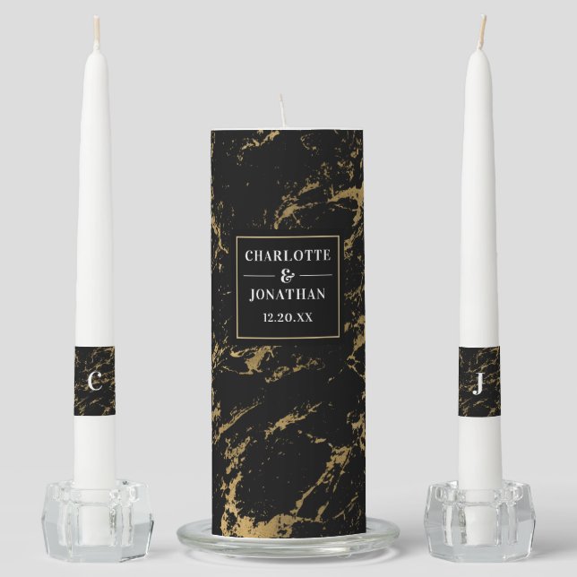 Elegant Wedding Bride Groom Unity Candle Set (Front)