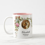 Elegant Wedding Bridesmaid Shower Roses Two-Tone Coffee Mug<br><div class="desc">Featuring a beautiful traditional Catholic  vintage image of the Blessed Virgin and St. Joseph exchanging their wedding vows . Behind this lovely image is a beautiful swag border of vintage roses. Browse through our large selection of coordinating wedding essentials!</div>