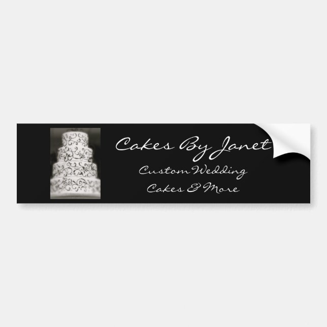 Elegant Wedding Cake Bumper Sticker (Front)