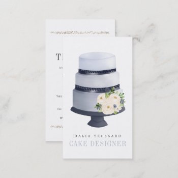 Elegant Wedding Cake Designer Bakery Business Card by Jujulili at Zazzle