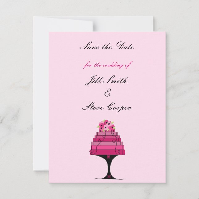 Elegant Wedding Cake Save the Date (Front)