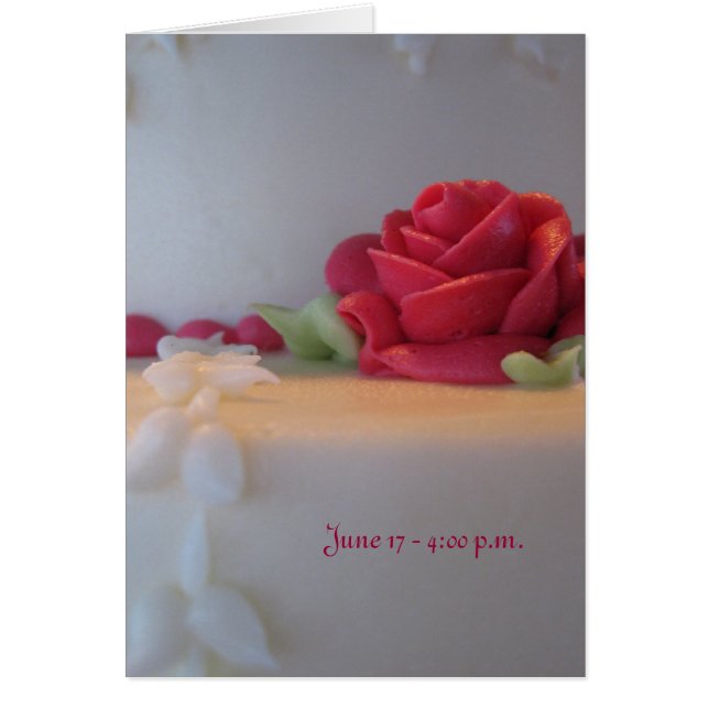 Elegant Wedding Cake with pink roses Cards (Front)