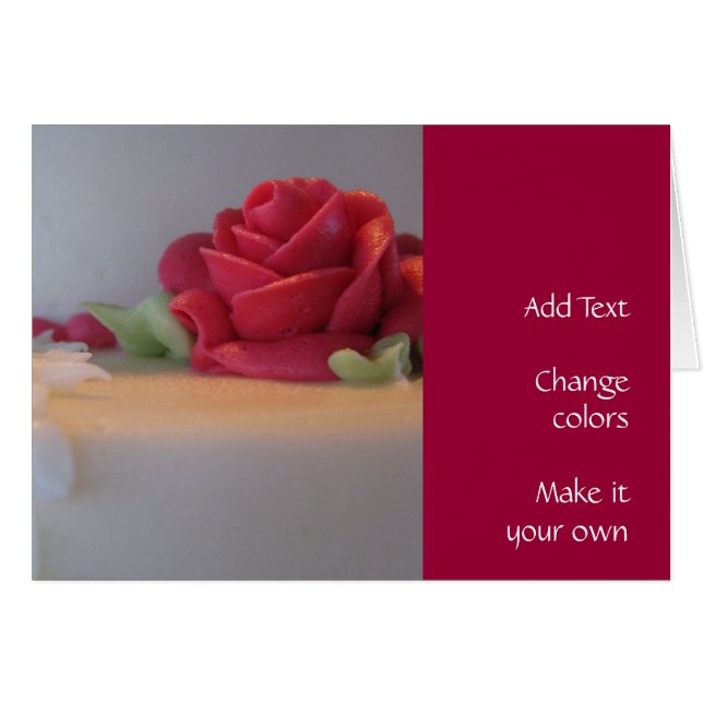 Elegant Wedding Cake with pink roses Cards (Front Horizontal)