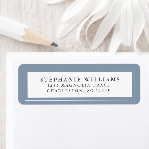 Elegant Wedding Calligraphy RSVP Dusty Blue Label