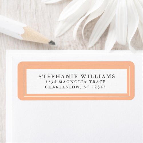 Elegant Wedding Calligraphy RSVP Trendy Peach Label