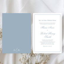 Elegant Wedding Calligraphy Script Dusty Blue