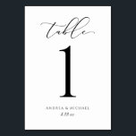Elegant Wedding Calligraphy Script Table Number<br><div class="desc">Elegant Wedding Table Numbers: Discover the allure of understated elegance with our Small Elegant Luxury Script Wedding Table Numbers. Crafted to perfection, these numbers are a symphony of simplicity and sophistication, designed to elevate your wedding decor. In a classic black and white palette, these table numbers exude a sense of...</div>