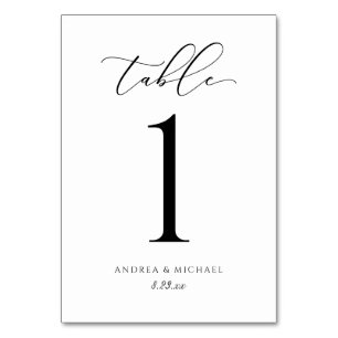 Elegant Wedding Calligraphy Script Table Number