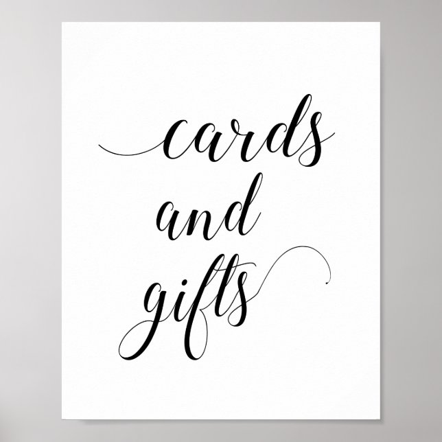 Elegant Wedding Cards and Gifts Sign (Front)