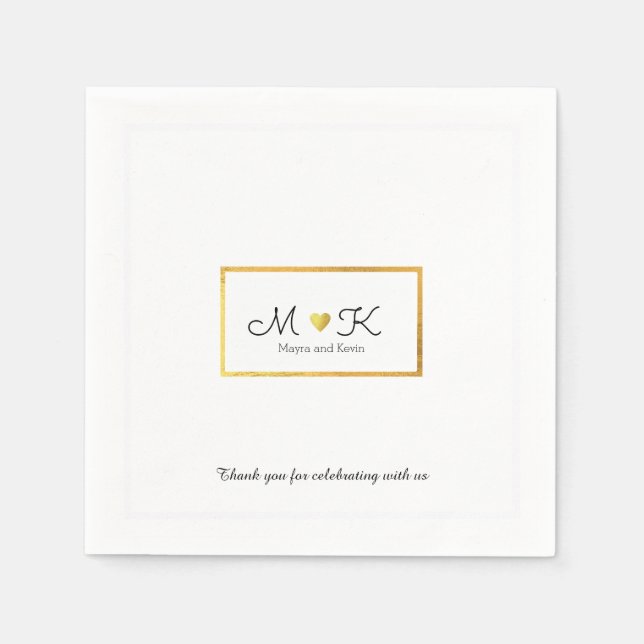 Elegant Wedding Celebration Reception White Napkins (Front)