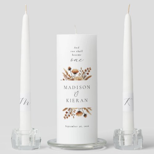 Elegant Wedding Ceremony Bible Quote Unity Candle Set