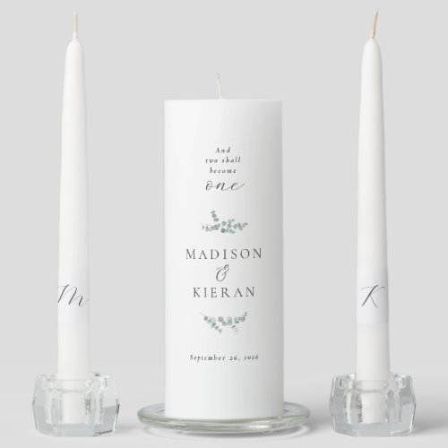 Elegant Wedding Ceremony Bible Quote Unity Candle Set