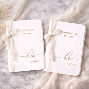 Elegant Wedding Ceremony His and Hers Vow Foil Vow Books