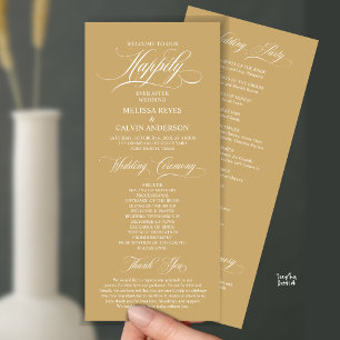 Elegant Wedding Ceremony Order, Classy Champagne Program