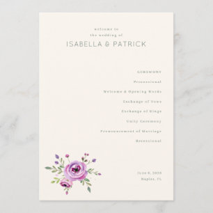Elegant Wedding Ceremony Program