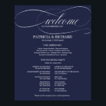 Elegant Wedding Ceremony Program Navy Blue Poster<br><div class="desc">An elegant,  classy script wedding ceremony program. Easy to customize the color and wording. Please feel free to contact me if you need artwork customization or custom design. PLEASE NOTE: For assistance on orders,  shipping,  product information,  etc.,  contact Zazzle Customer Care directly https://help.zazzle.com/hc/en-us/articles/221463567-How-Do-I-Contact-Zazzle-Customer-Support-.</div>