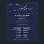 Elegant Wedding Ceremony Program Navy Blue Poster<br><div class="desc">An elegant,  classy script wedding ceremony program. Easy to customize the color and wording. Please feel free to contact me if you need artwork customization or custom design. PLEASE NOTE: For assistance on orders,  shipping,  product information,  etc.,  contact Zazzle Customer Care directly https://help.zazzle.com/hc/en-us/articles/221463567-How-Do-I-Contact-Zazzle-Customer-Support-.</div>