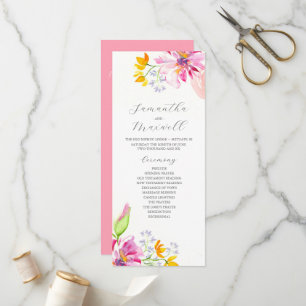 Elegant Wedding Ceremony Programs Pink Florals