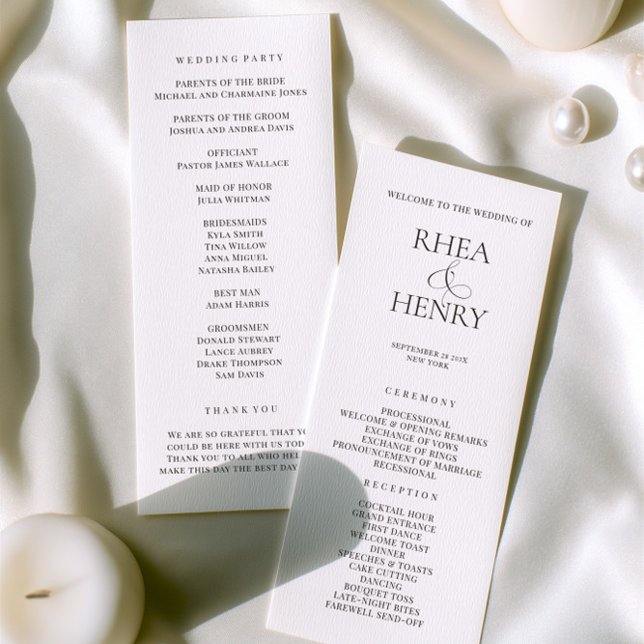 Elegant Wedding Ceremony & Reception Program  (Elegant Wedding Ceremony & Reception Program)