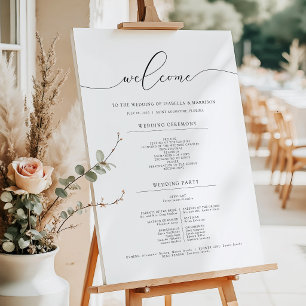 Elegant Wedding Ceremony Timeline Welcome Sign