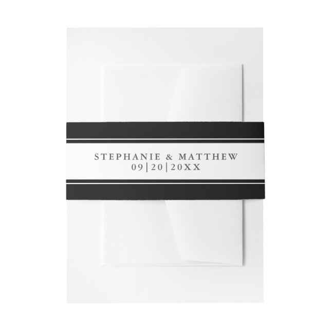 Elegant Wedding Chic Black Border Invitation Belly Band (Front Example)