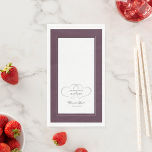 Elegant Wedding Chic Purple Hearts Forever Love Paper Guest Towels